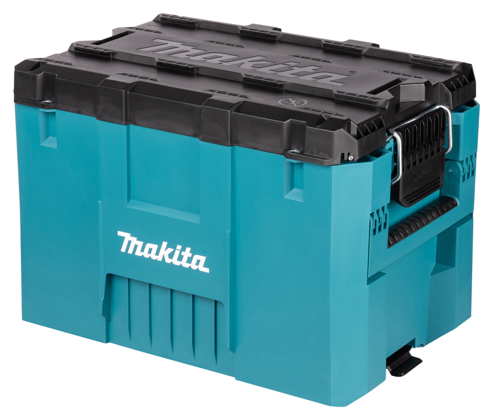 Blauer Makita Werkzeugkoffer mit schwarzem Deckel und weißem Logo
